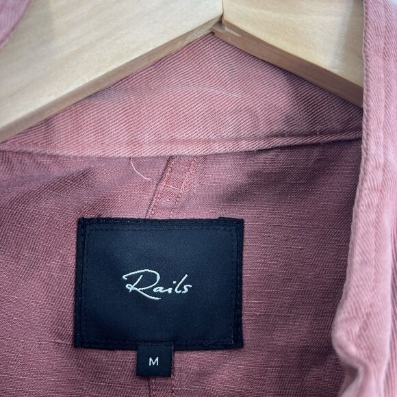 Rails Jacket Size Medium Womens Brick Red Collins Utility Military Twill Linen - Picture 4 of 9